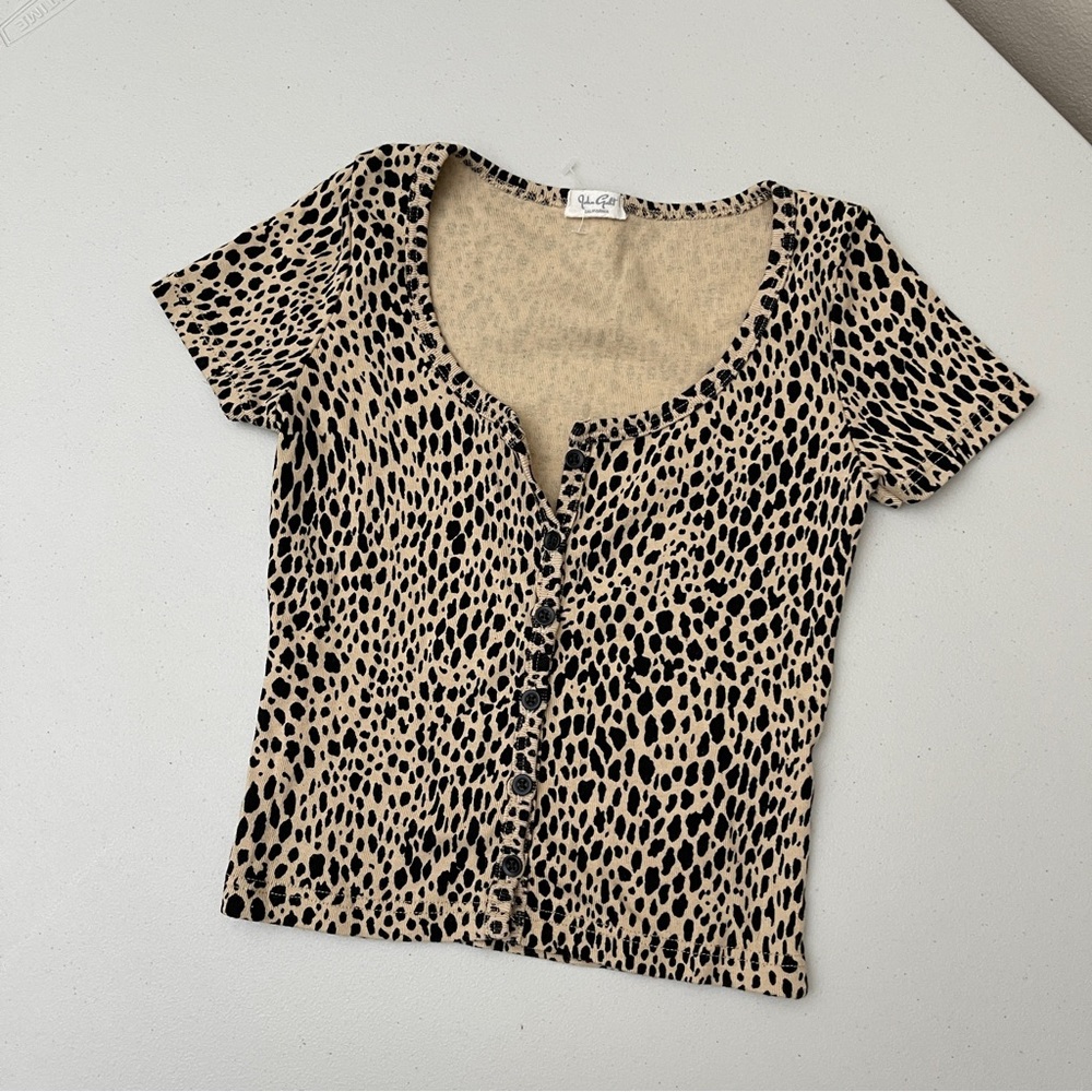 John Galt California animal print crop top made in Italy